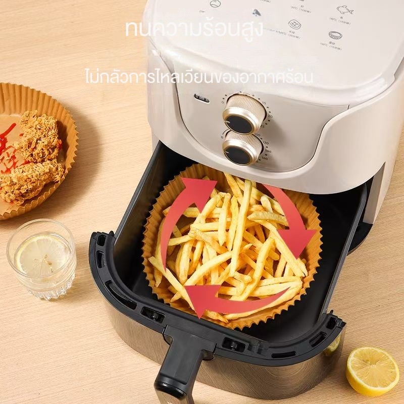 หม้อทอดลม กระดาษพิเศษเกรดอาหารดูดซับน้ำมัน Mat กระดาษเบเกอรี่บาร์บีคิวอาหารในครัวเรือน กระดาษซิลิโคนน้ำมันรอบกระทะกระดาษ