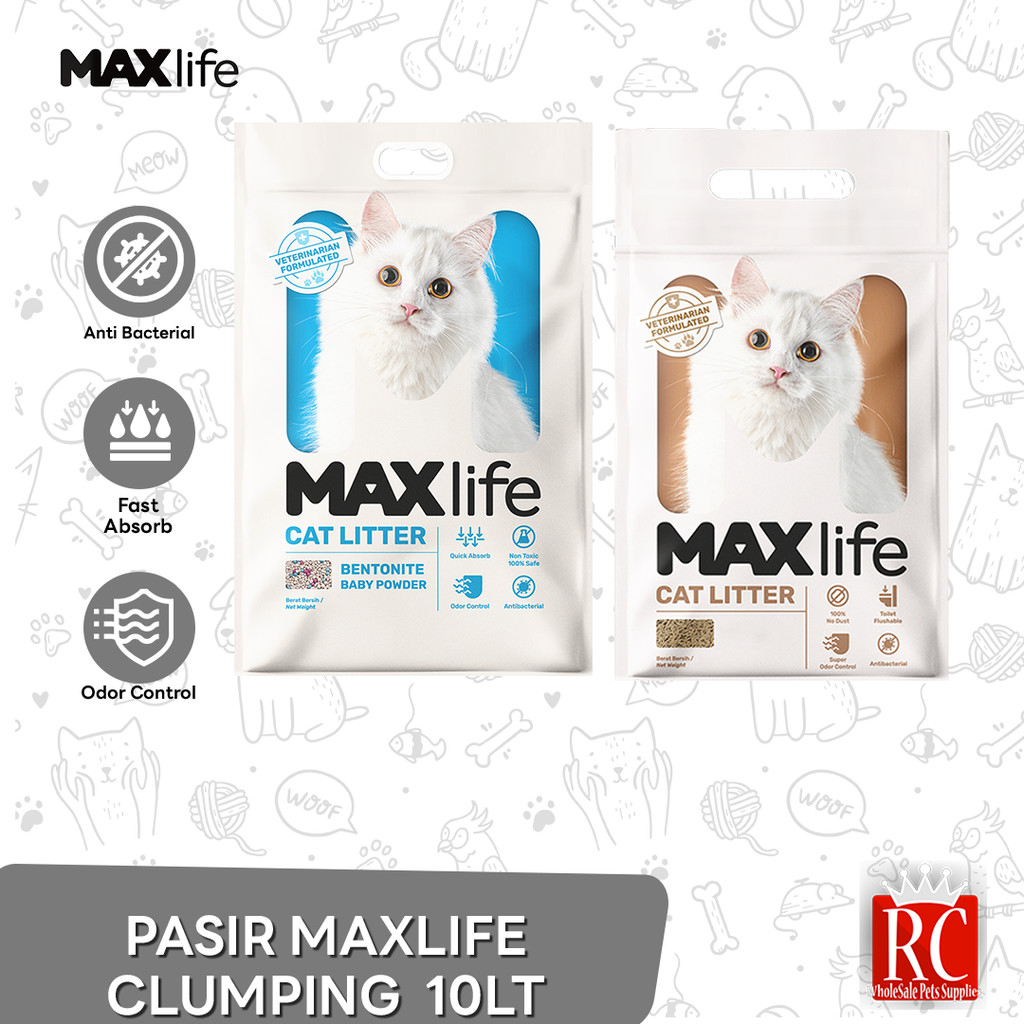 Maxlife Clumping Bentonite Cat Litter 10 ลิตร