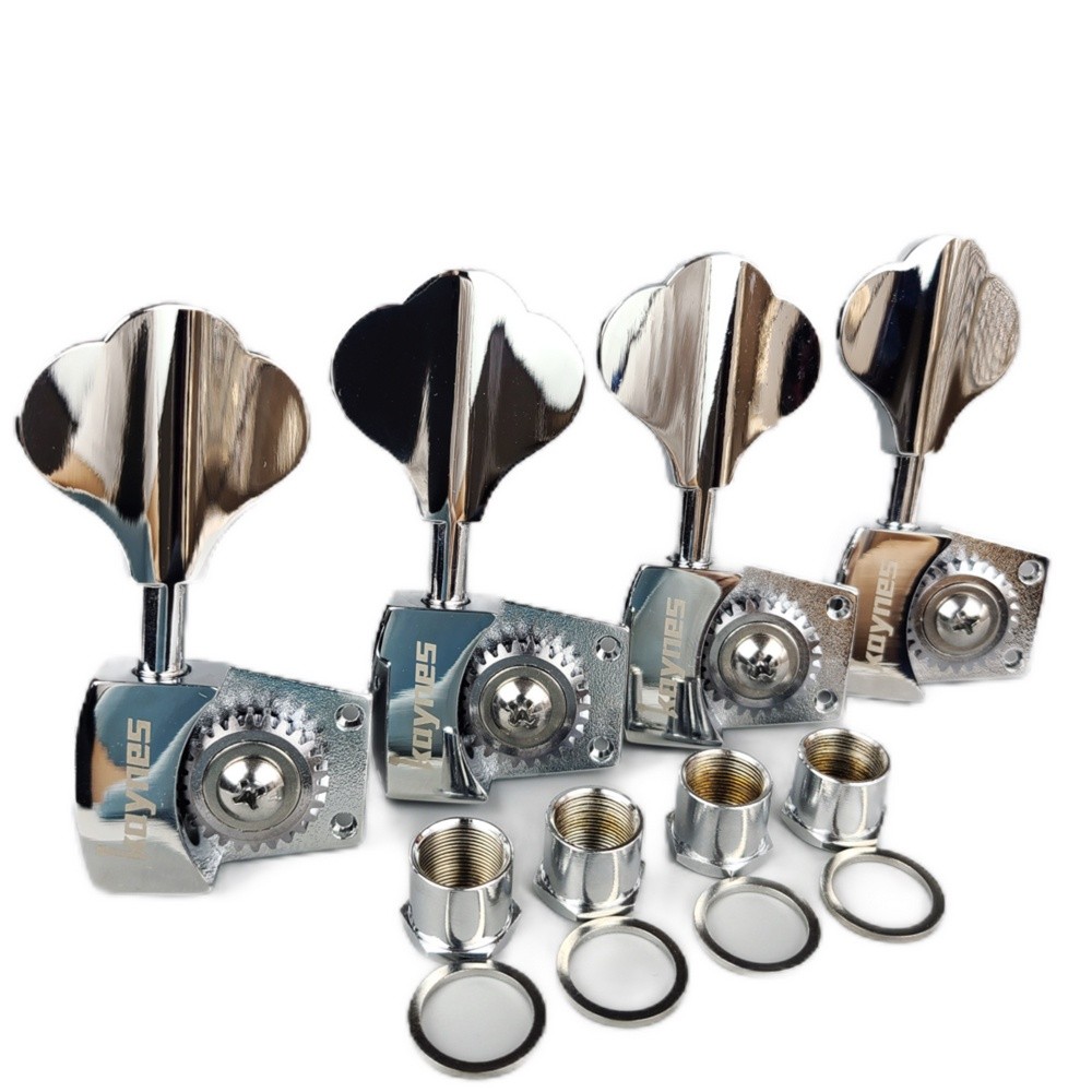 Kaynes 1:26 Ratio เปิดกรอบไฟฟ้าเบสกีตาร์หัวเครื่อง Tuning Key หมุดสําหรับ Jazz Precision DJ330 Chrome Silver