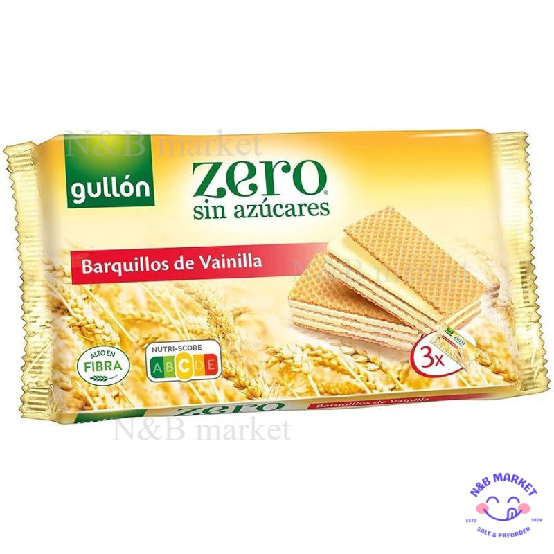 Gullon zero sugar free wafer chocolate/ vanilla vegan 2รส ช็อกโกแลต/วานิลลา จากสเปน เวเฟอร์ครีม ไม่ม