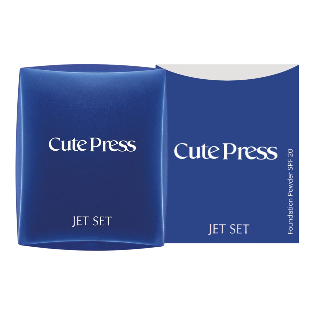 แป้งพัฟ Cute press Jet set oil control foundation powder spf20 (ตลับน้ำเงิน)