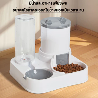 ที่ให้อาหารสัตว์เลี้ยง สเตนเลส ที่ให้น้ำสัตว์เลี้ยง ที่ให้อาหาร-น้ำอัตโนมัติ ทนทาน เกรดพรีเมี่ยม 2IN1