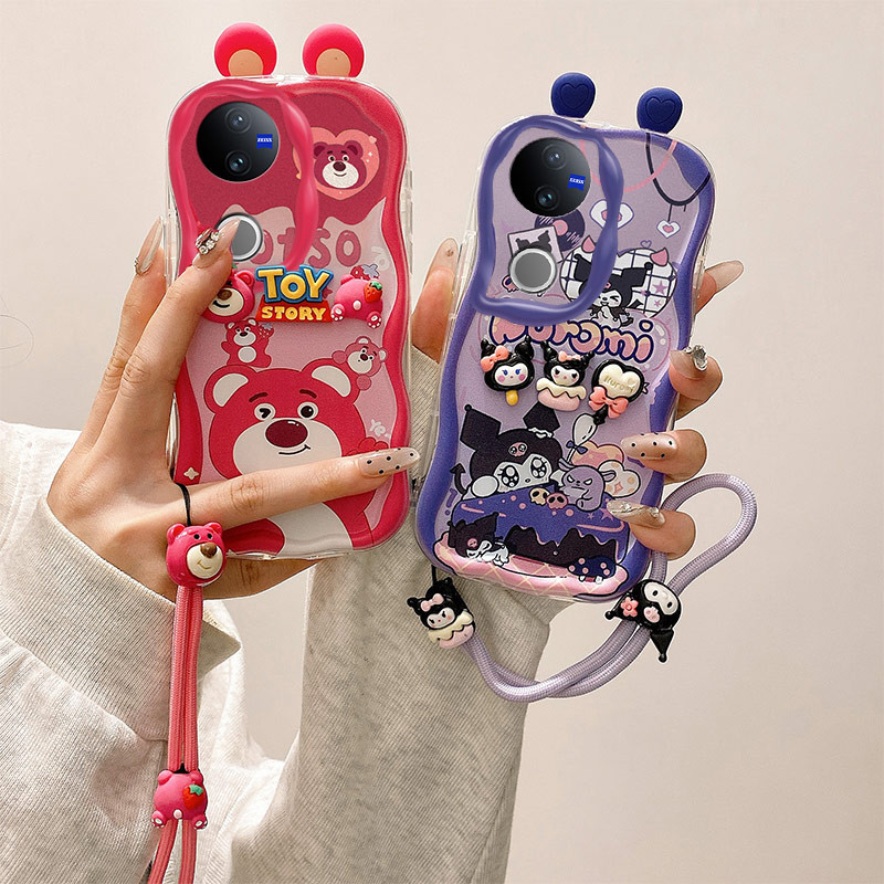เคส VIVO V50 พร้อมหูเคสโทรศัพท์ซิลิโคนอ่อนนุ่ม TPU การ์ตูน