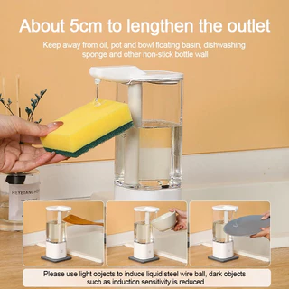 เครื่องจ่ายสบู่เหลวอัตโนมัติ 500ml ไร้การสัมผัส Type-C ชาร์จได้ ใช้งานห้องครัว ห้องน้ำ ความจุสูง