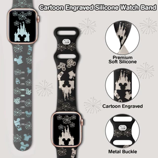 สายยางซิลิโคนแกะสลักนุ่ม for IWatch Apple Watch Ultra/SE 3 2 49มม. Series 11 10 9 8 7 6 5 4 49 46 45 44 42 41 40 38มม.