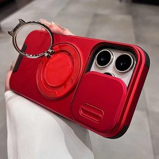 หรูหราไร้สายชาร์จเคสโทรศัพท์สําหรับ ไอโฟน 11 12 13 14 15 16 มือโปร สูงสุด บวก แม่เหล็กแหวนยึดฝาครอบป้องกัน