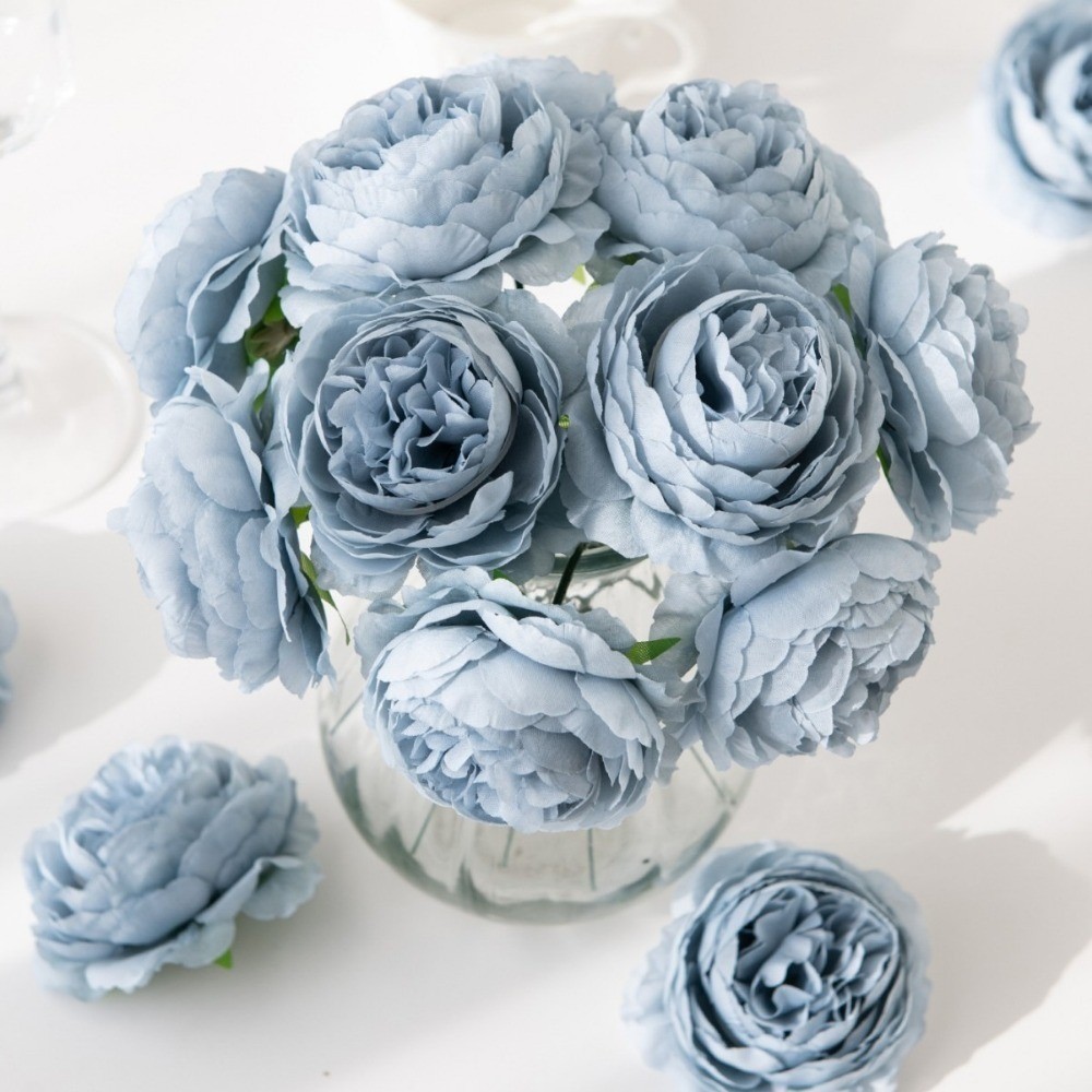 1 PC 8 ซม.ประดิษฐ์ Peony ดอกไม้ Faux Peony ช่อดอกไม้ผ้าไหมดอกไม้งานแต่งงานตาราง Centerpiece เทศกาลวันเกิดตกแต่ง
