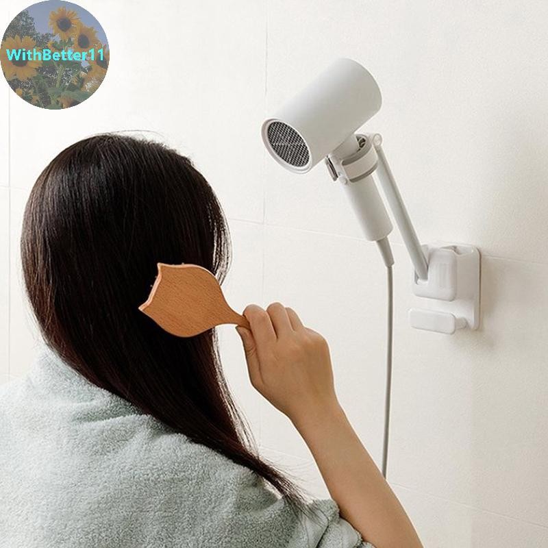 ผู้ถือเครื่องเป่าผมติดผนัง ขาตั้งสําหรับห้องน้ําติดผนัง Lazy Storage Stand ชั้นวาง TH