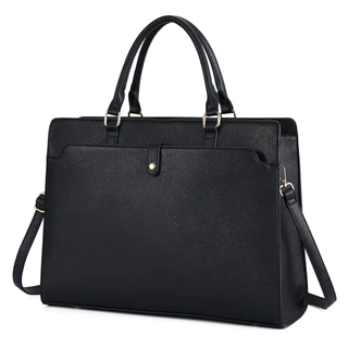 (จัดส่งจากประเทศไทย) Laptpop Tote Bag สําหรับสํานักงานหนัง PU ความจุขนาดใหญ่ 14 15.6 16 นิ้ว