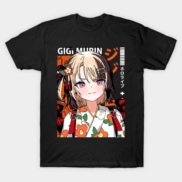 เสื้อยืด Gigi Murin in Kimono T-Shirt แท้ Cotton 100% หนาๆ S-5XL y2k คอกลม ต้านทานรอยยับ สีดำ