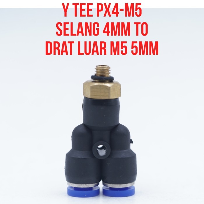 PX4-M5 PX 4-M5 MPX 4-M5 MPX4-M5 Slip Lock PNEUMATIC Connector Y Tee ด้ายภายนอก M5 5 มม.ถึงท่อ 4 มม.x