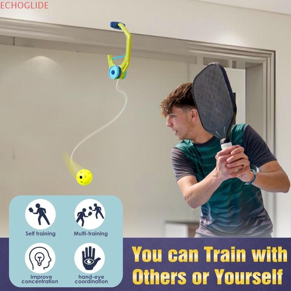 ECHOGLIDE ประตู Pickleball เกม, ABS ต่อเนื่องประตูปิงปอง, Pickleball Rebounder ติดตั้งง่าย Self Practice แขวน Pickleball Trainer Over ประตู