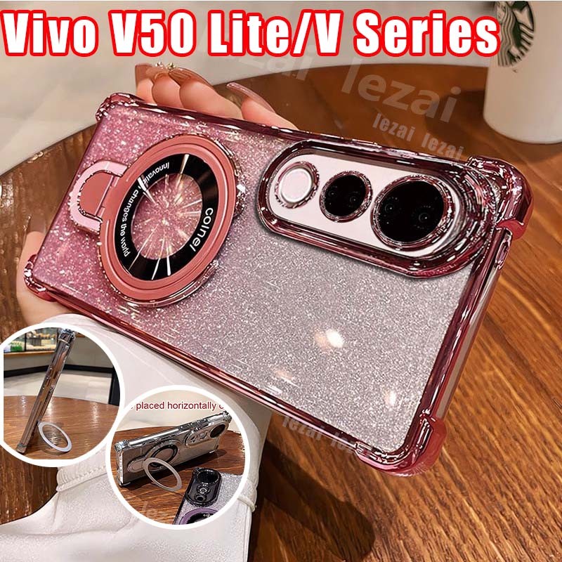 Vivo V50 Lite V50Lite V 50 V60 Lite 5G 2025 เคสกันกระแทก Vivo V40 Lite V30 V29 V27 Pro V29e V27e 5G พร้อมตัวยึดกล้อง Protector Blink Clear ความงามกันกระแทกหนา