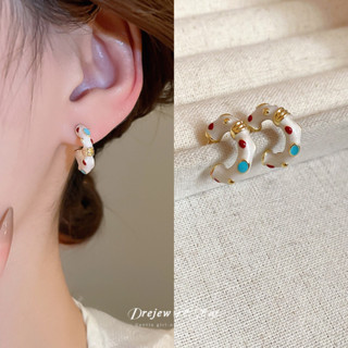 เดรช 925เข็มเงินหยดน้ํามันต่างหูรูปตัว ค ไม่สม่ําเสมอสําหรับ…