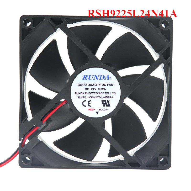 24V 0.32A RSH9225L24N41A RUNDA 9.2 ซม.9225 92x92x25 มม.เชื่อมhine พัดลมระบายความร้อน pxc