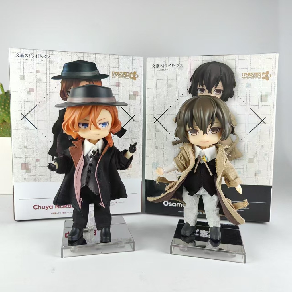 Bungo Stray Dogs Action Figure Osamu Dazai Nendoroid Nakhara Chuya Action Figure เสื้อผ้าจริงตุ๊กตาของเล่น