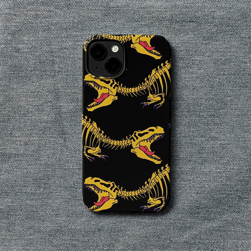 Hard Creation ไดโนเสาร์ Graffiti Bone เคสโทรศัพท์ iPhone เหมาะสําหรับ iPhone 11 11promax 16 15 14 13