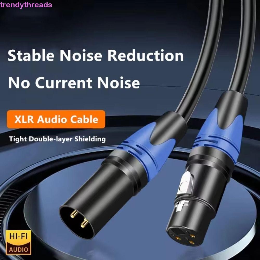 Trendythreads สายสัญญาณเสียง Canon XLR, 3 ขาชายหญิงเครื่องขยายเสียงสายต่อ, สายบาลานซ์สเตอริโอ OFC HIFI สามโล่ชั้น XLR Audio Line XLR