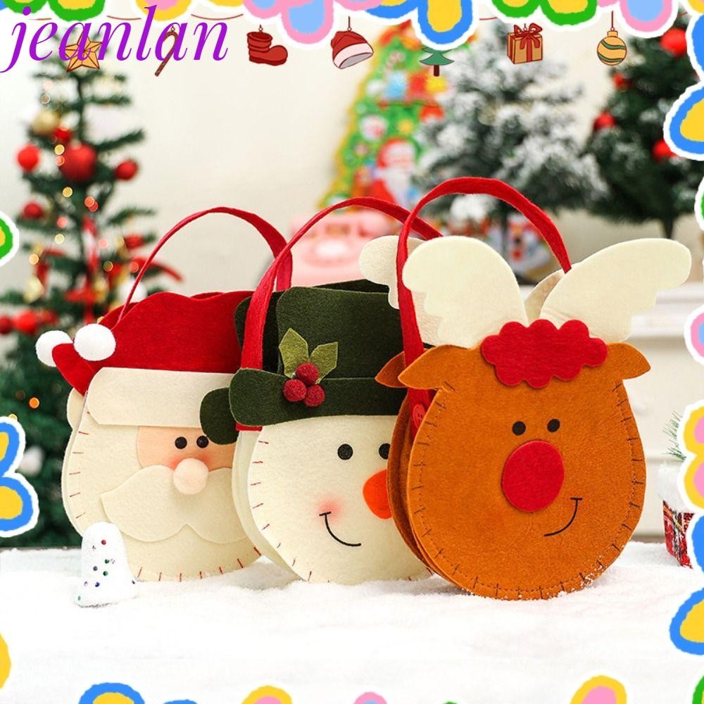 กระเป๋าถือคริสต์มาส JEANLAN, กระเป๋าของขวัญซานตาคลอส Snowman, กระเป๋าสต็อกขนมการ์ตูน Elk Kawaii