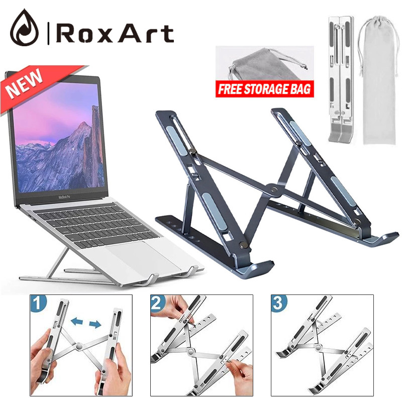 Roxart Laptop stand ขาตั้งโน็ตบุ๊ค ขาตั้งอลูมิเนียน แข็งแรง ทนทาน รับน้ำหนักได้ดี ปรับความสูงได้สองเ