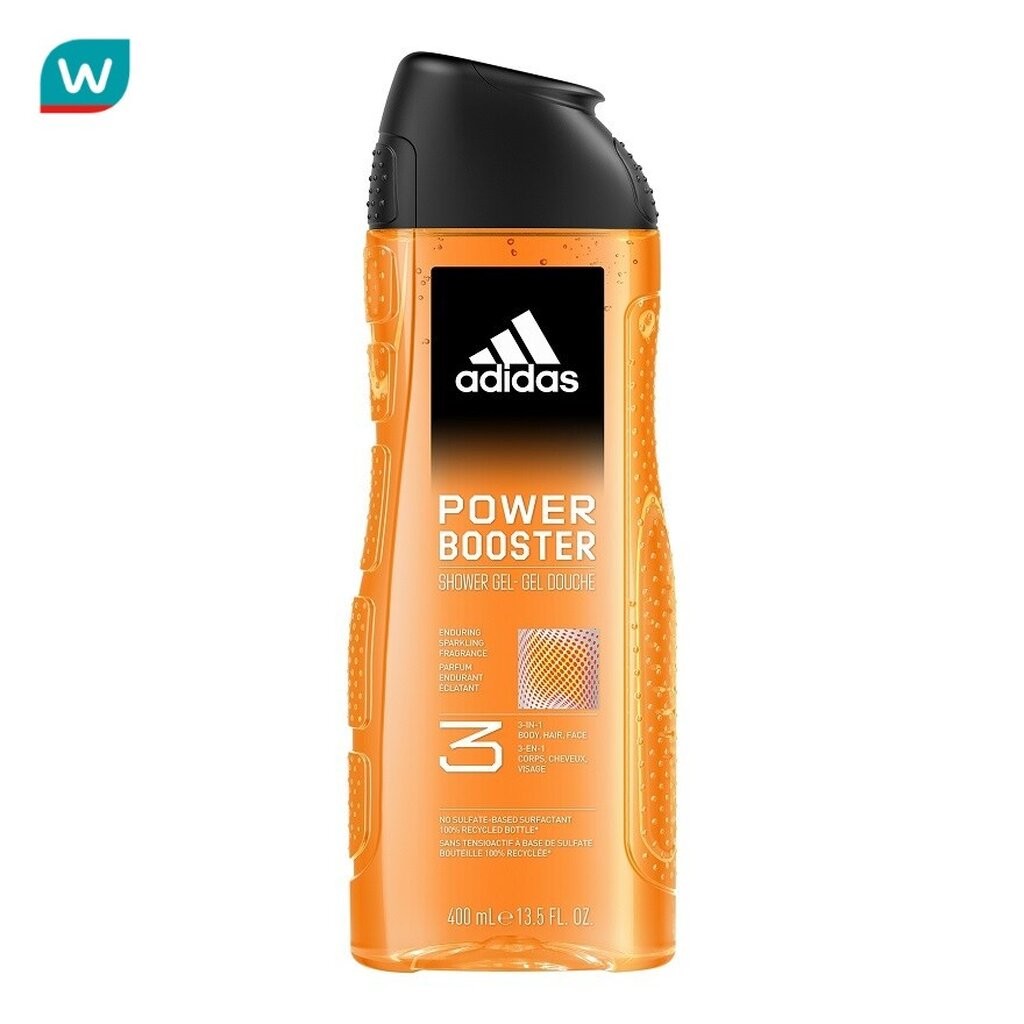 Adidas อาดิดาส ชาวเวอร์ เจล พาวเวอร์ บูสเตอร์ ทรีอินวัน บอดี้ แฮร์ เฟส 400 มล.