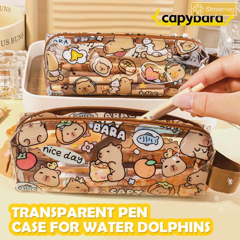 {Streamers} Creative Capybara กล่องดินสอการ์ตูนน่ารักปากกากระเป๋า Kawaii ซิปดินสอนักเรียนเครื่องเขียนโรงเรียนอุปกรณ์สํานักงานของขวัญใหม่
