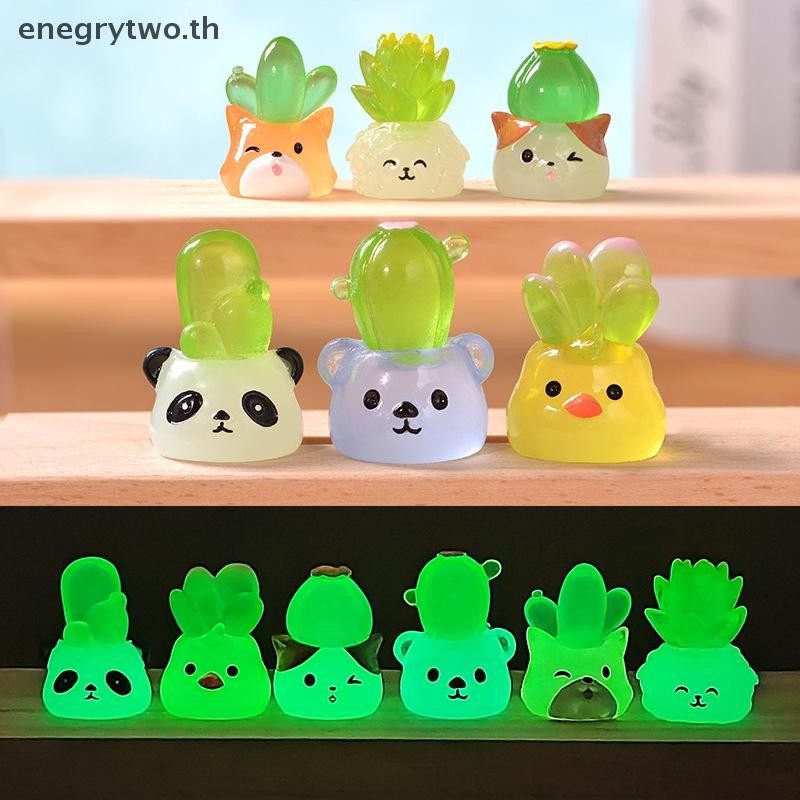 Home & Life Creative Luminous Succulent Cactus มินิหุ่น Micro ภูมิทัศน์ตกแต่งน่ารัก Miniatures ตกแต่งบ้าน TH .