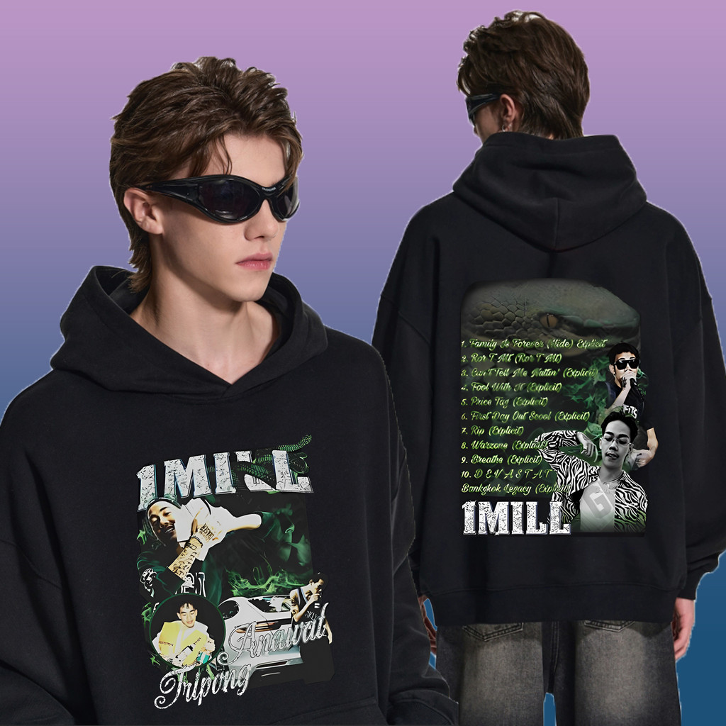 1mill ใหม่ Hoodie สีดำและสีขาว 2 สี เสื้อกันหนาวแขนยาวร้อน hoodies M-3XL