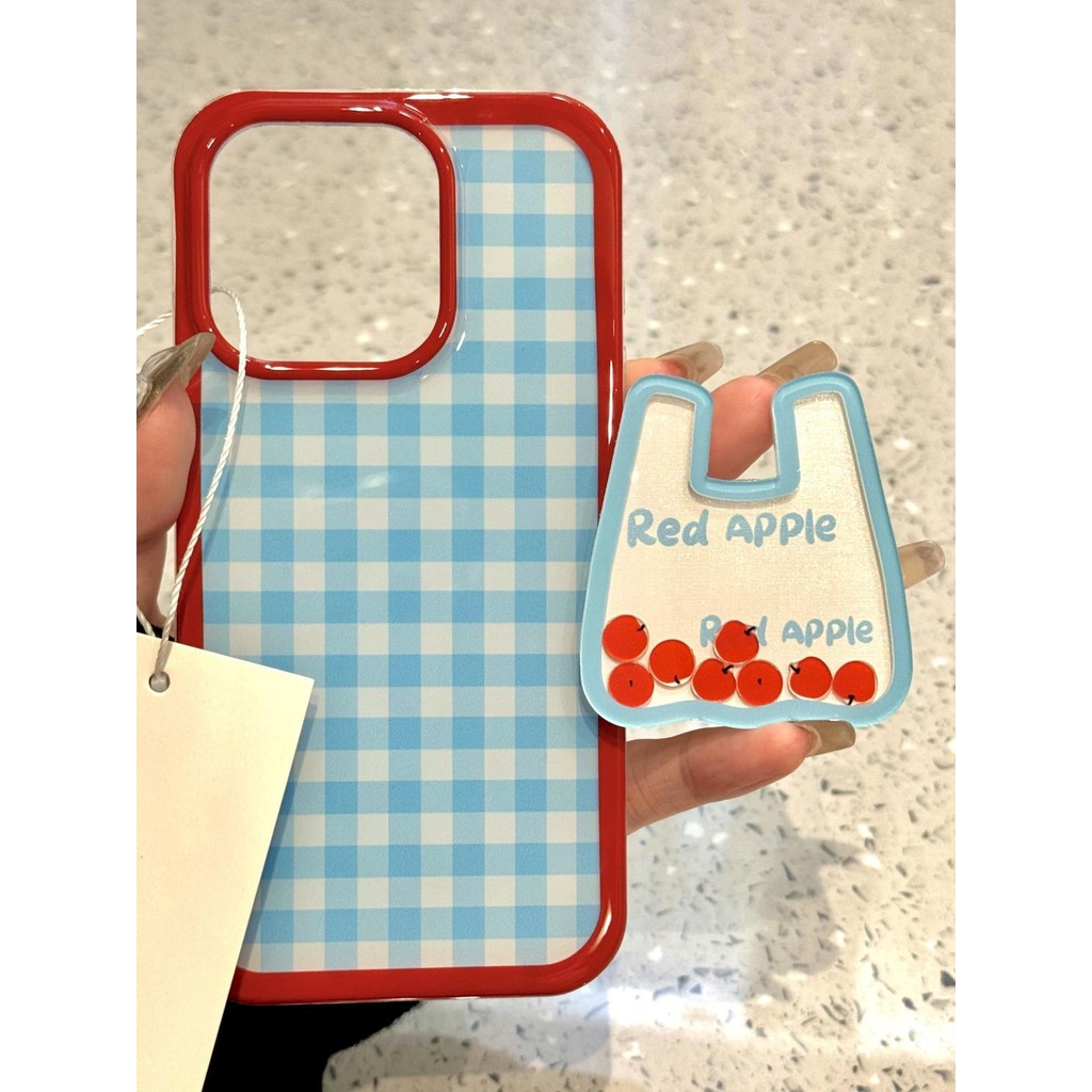 กระเป๋าช้อปปิ้งลายสก๊อตเพลงสั่นเหมาะสําหรับ iPhone15/14promax Apple 13 เคสโทรศัพท์ 12/11 สไตล์ใหม่ 16 XVB6