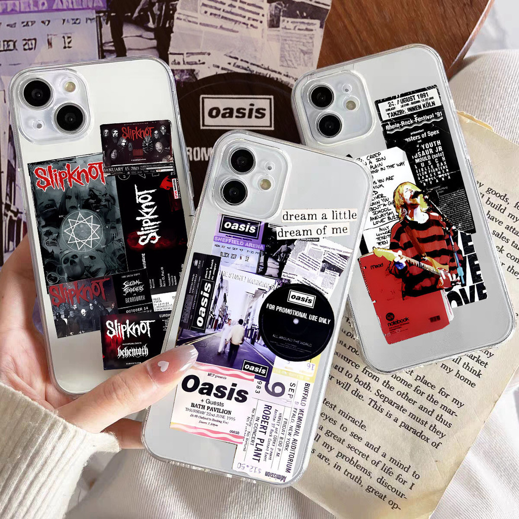 Ghost Rock Oasis Band Casing สําหรับ IPhone 16 15 14 11 Pro Max Plus Soft Nirvana Beatles SlipKnot ร้อนป้องกันเคสโทรศัพท์