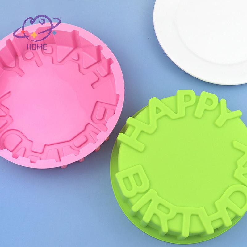 [mayhome] แม่พิมพ์เค้กซิลิโคนเทศกาลเค้กเบเกอรี่ Pan Mousse Mould 3D DIY วงกลมสุขสันต์วันเกิดทําด้วยมือครัวเบเกอรี่เครื่องมือ Accessorie {TH}