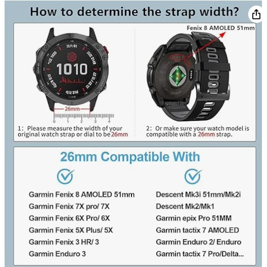 22 มม.26 มม.สายรัดถักไนลอนสําหรับ Garmin Fenix 5 5X Plus 3 3HR/Epix 7X Solar/6X 6Pro Forerunner 935 945 นาฬิกาอุปกรณ์เสริม - รูปที่ 5