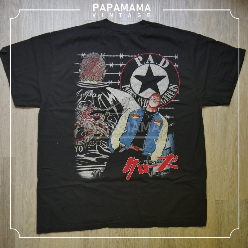 【ใหม่】💥BOYA HARUMICHI [ The CROWS ] เรียกข้าว่าอีกา the original Bootleg แท้ เสื้อวินเทจ เสื้อการ์ตูน papamama vintage