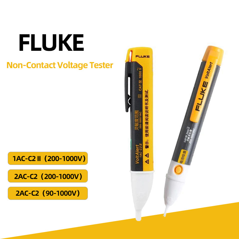 Fluke 1ac/2ac ดินสอทดสอบแบบไม่สัมผัสโวลต์ Ac เครื่องทดสอบแรงดันไฟฟ้าแบบไม่สัมผัสปากกาตรวจจับไฟฟ้า