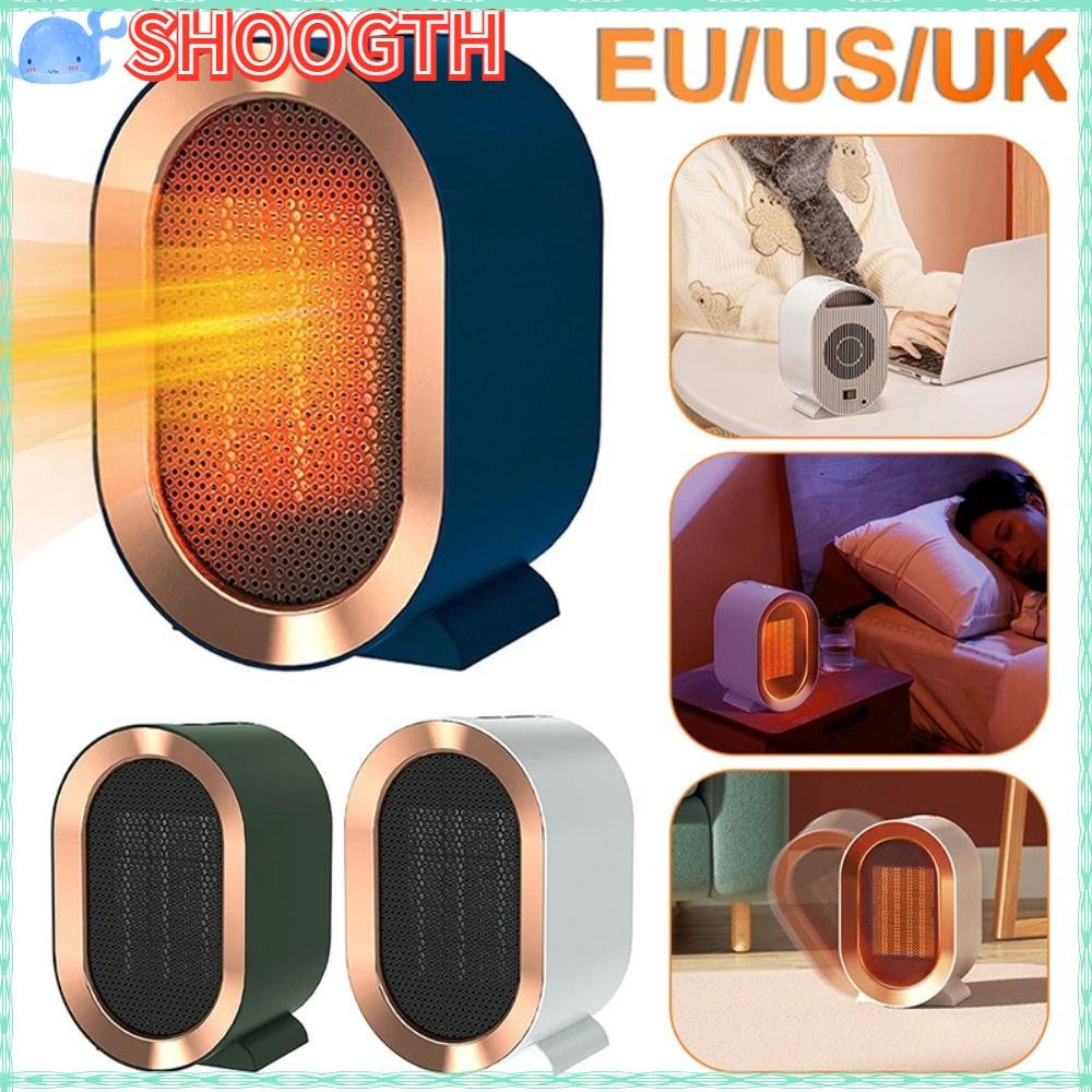 Shoogth Desktop Fan Heater, Mini Ceramic Electric PTC Fan Heater, with Thermostat Portable Household