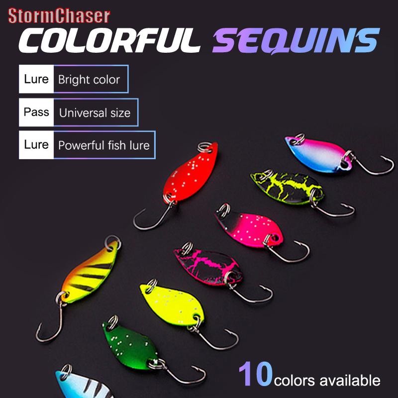 [StormChaser] ตะขอเดี่ยว Scoop-Shaped Rotag Spinner Sequins Fishing Lure Fishing Tackle สําหรับ Bass Perch ประดิษฐ์ Hook ใหม่