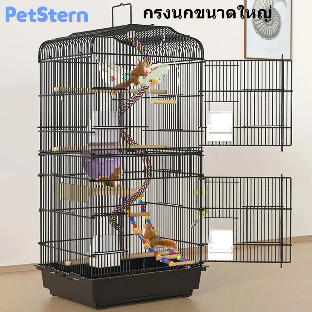 PetStern กรงนก กรงชูการ์  ขนาด 46x36x93cm กรงนกขนาดใหญ่  ถาดสามารถดึงออกมาได้