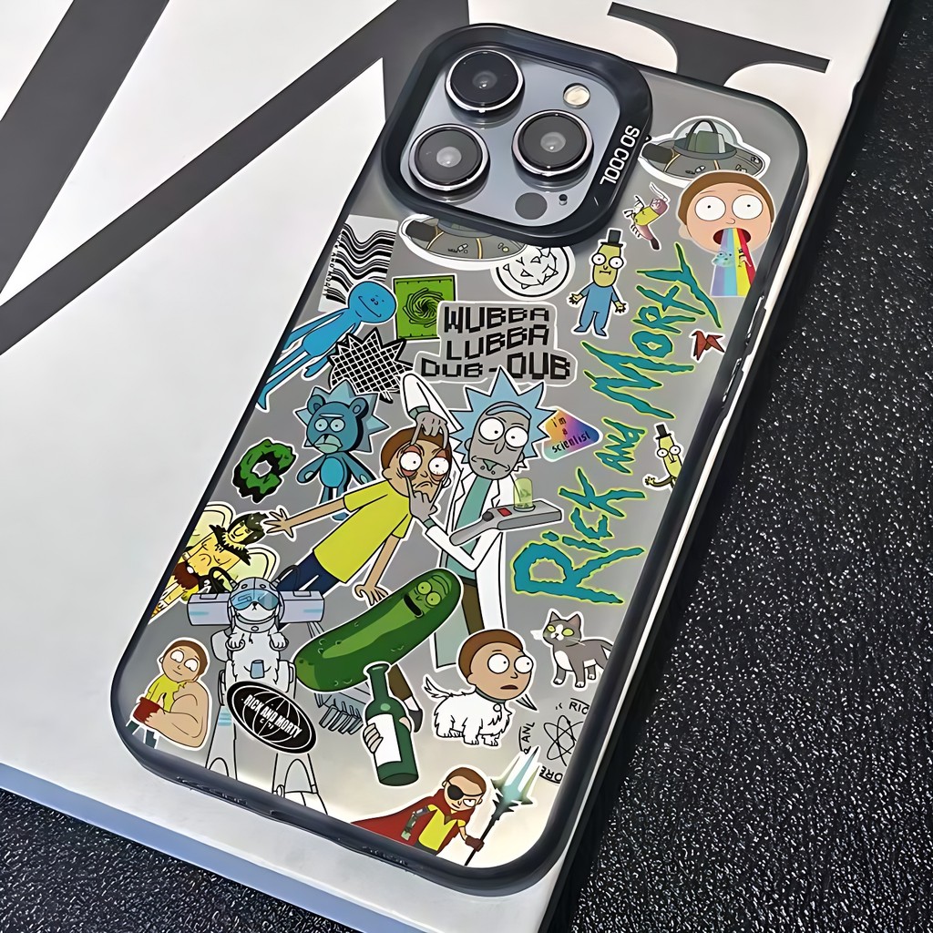 COD ใช้ได้ iPhone 11 12 13 14 15 Pro MAX 6 7 8 14 15 Plus XR XSMAX ตลก Rick and Morty การ์ตูนกรณีโทรศัพท์น่ารัก