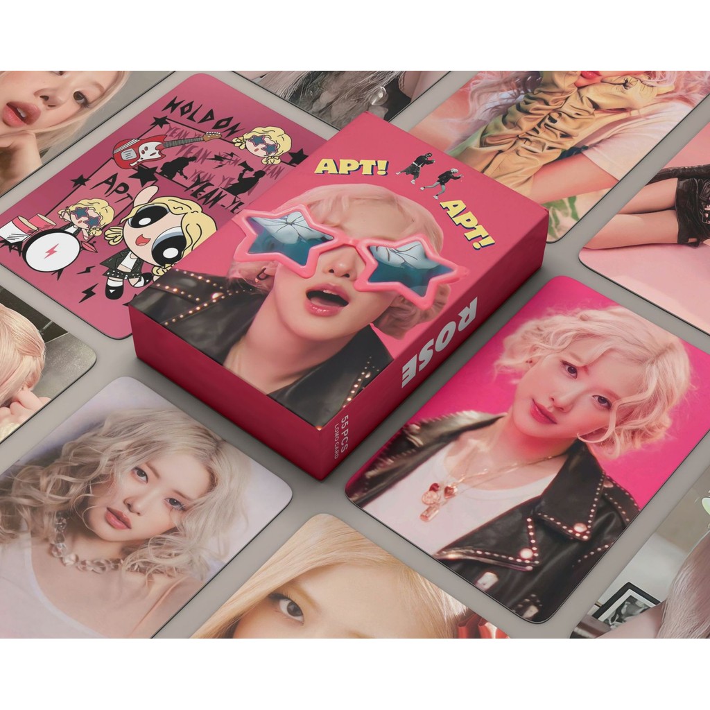 โปสการ์ดโฮโลแกรมเลเซอร์ BP 7th Anniversary JENNIE JISOO LISA ROSE Kpop 50-55 ชิ้น ต่อกล่อง