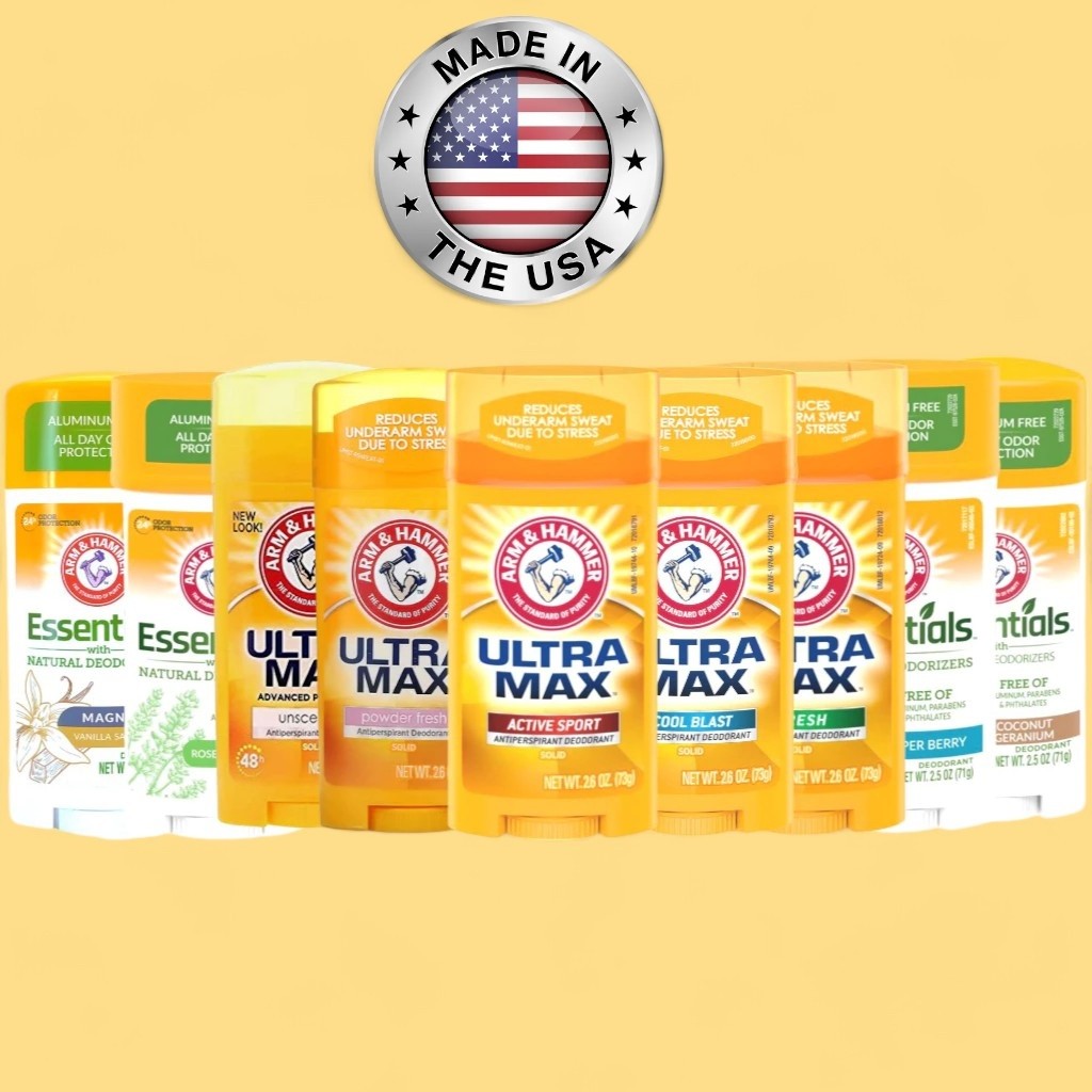 Arm & Hammer, UltraMax, Antiperspirant, Essentials & Natural Deodorizers, Deodorant.