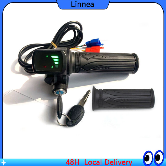Lin 1 คู่ 36 v/48/60 v ไฟฟ้าจักรยานสกู๊ตเตอร์คันเร่ง Grip Handlebar พร้อมล็อคจอแสดงผล Led จักรยานอุปกรณ์เสริม