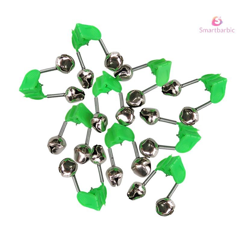 {Smartbarbic} 10 ชิ้น Fishing Bite Al เบ็ดตกปลา Stalk Bells Clamp Tip เบ็ดตกปลา Bell Rod ใหม่