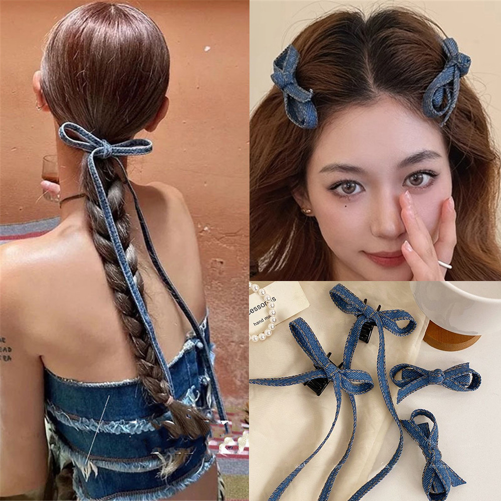 โบว์สีฟ้ากิ๊บขนาดเล็กแฟชั่นผมหางม้าลําแสง ใบเรียกเก็บเงินเป็ด คลิปแฟชั่นเรียบผมหักคลิปด้านข้าง