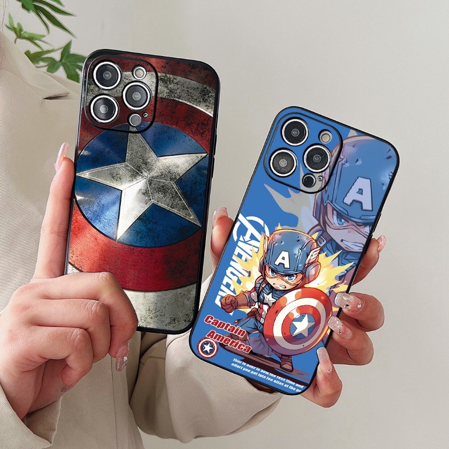 สําหรับ Vivo V30e V30 V29 V27 V25 Pro V29e V27e V25e V23e V21 V21e S1 Captain Americas Shield Cover Soft TPU เคสโทรศัพท์