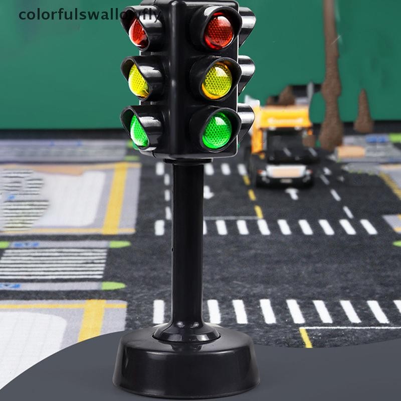 ที่มีสีสันswallowfly 1PCDollhouse ฉากโมเดลตกแต่ง ไฟจราจรขนาดเล็ก ไฟจราจร โมเดลของเล่น COD