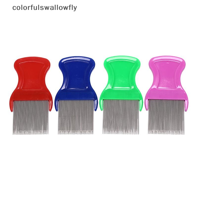 สีสันswallowfly หวีสแตนเลสสําหรับเหาสกัดเด็กสัตว์เลี้ยงหมัด cootie หวี COD