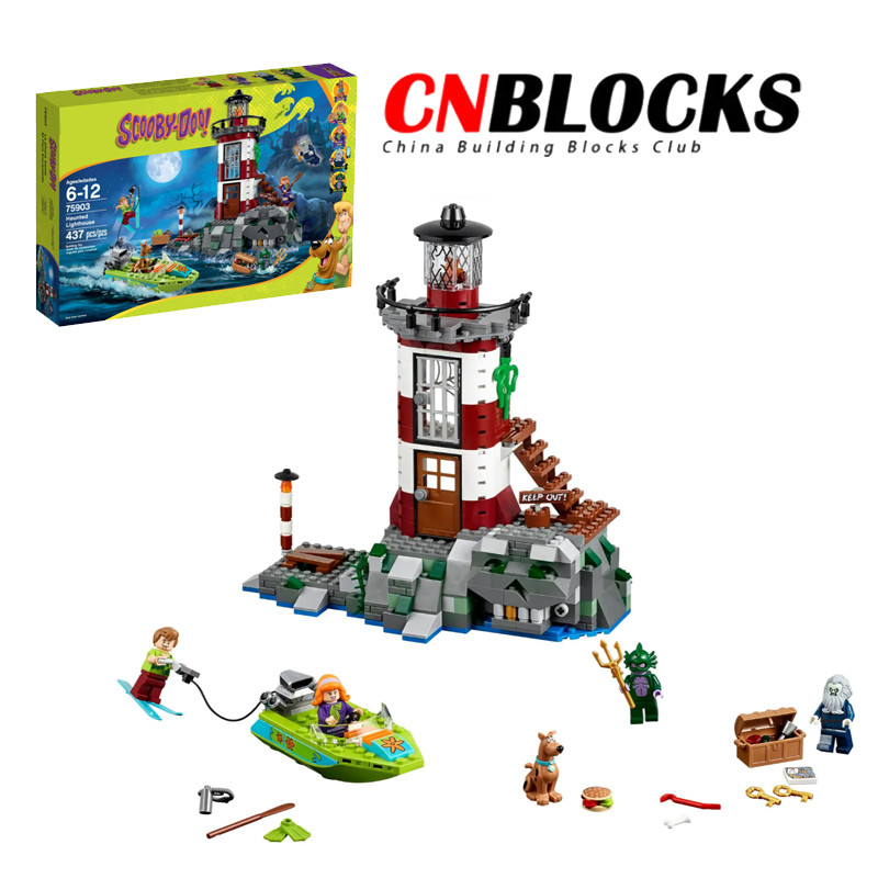 75903 Haunted Lighthouse Building Blocks ชุด Scooby-Doo 4 Minifigures ชุดอิฐของเล่นสําหรับเด็กของขวัญเด็ก