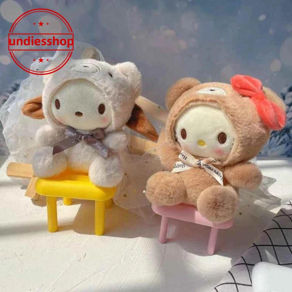 SANRIO Undiesshop พวงกุญแจตุ๊กตา ซานริโอ พวงกุญแจกระเป๋านักเรียนการ์ตูนน่ารักสร้างสรรค์สวัสดี คิตตี้ ชาม ของขวัญกระเป๋าเป้สะพายหลังจี้