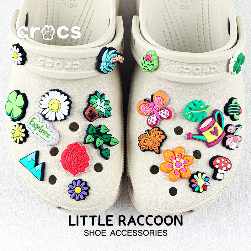 Crocs Jibbitz Green plant series รองเท้าหัวเข็มขัดดอกไม้อุดตันอุปกรณ์เสริมรองเท้า charm crocs รองเท้าแตะการ์ตูนน่ารักหัวเข็มขัดตกแต่ง