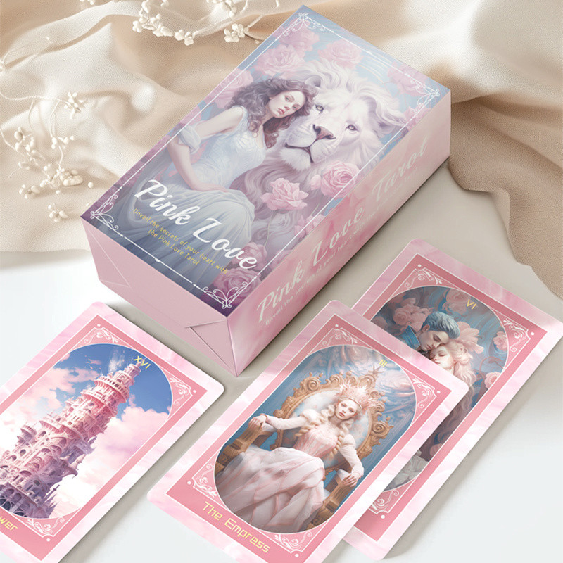 Pink love tarot ไพ่ทาโรต์รักสีชมพู78pieces12X7cm